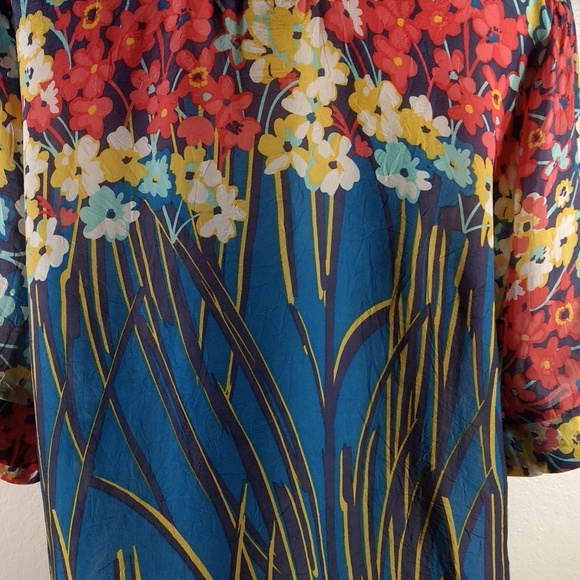 Johnny Was Muna Japanese Rayon Peasant Blouse M NWT - Picture 3 of 6